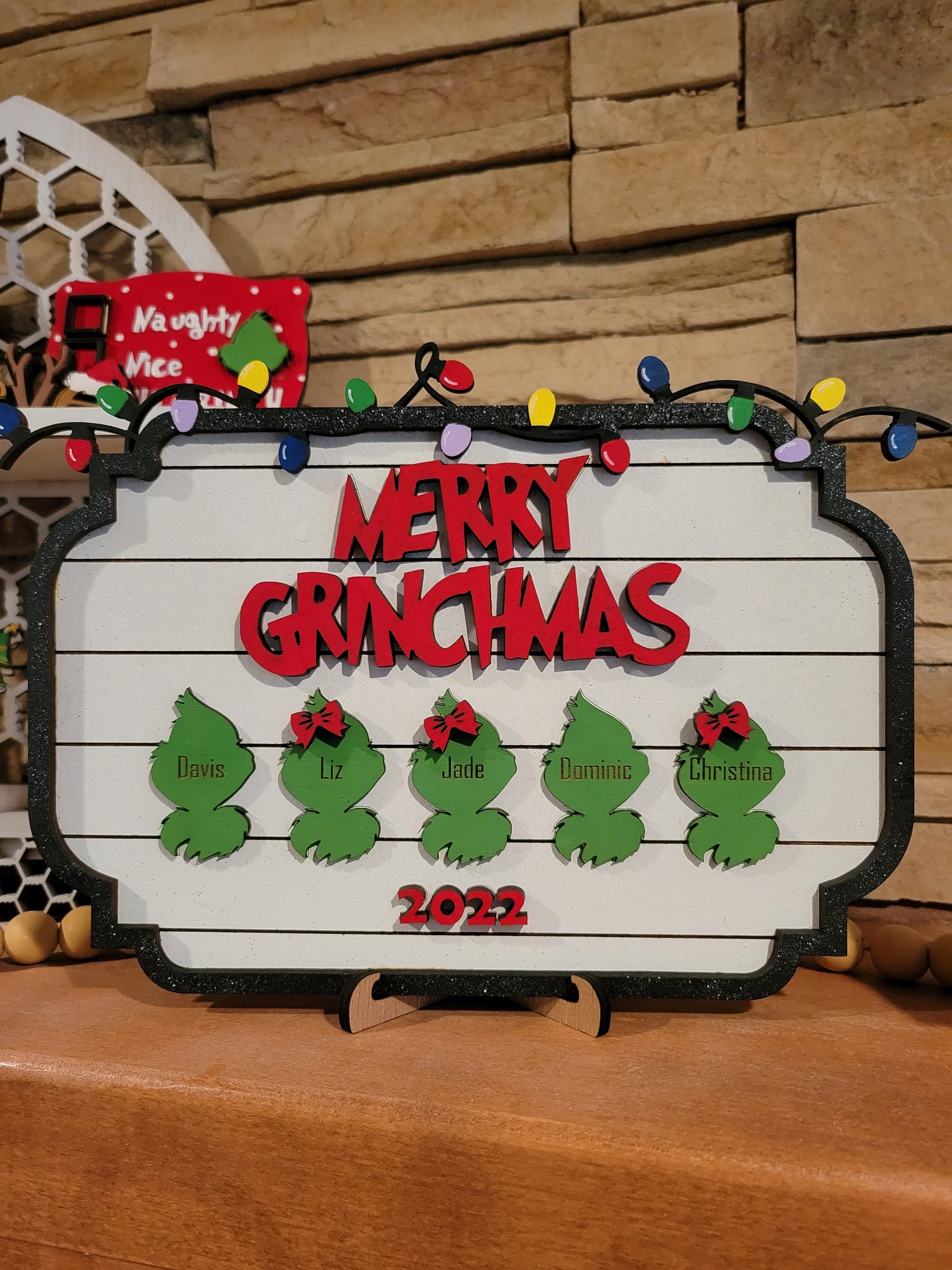 Merry Grinchmas Family Sign
